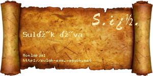 Sulák Éva névjegykártya