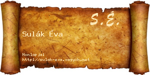 Sulák Éva névjegykártya
